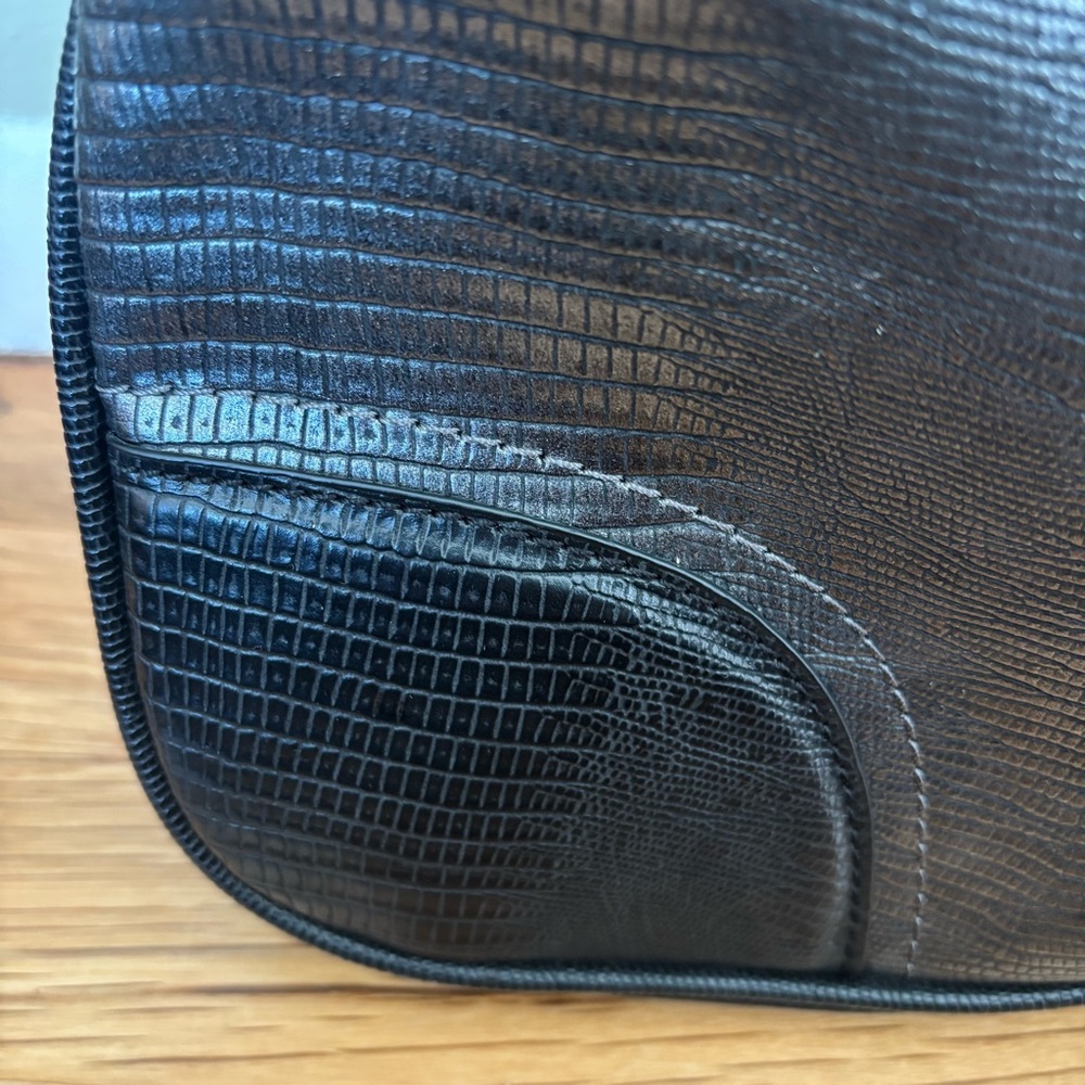 Nine West Black/Grey Textured Faux Leather Tote Handbag - Picture 3 of 15